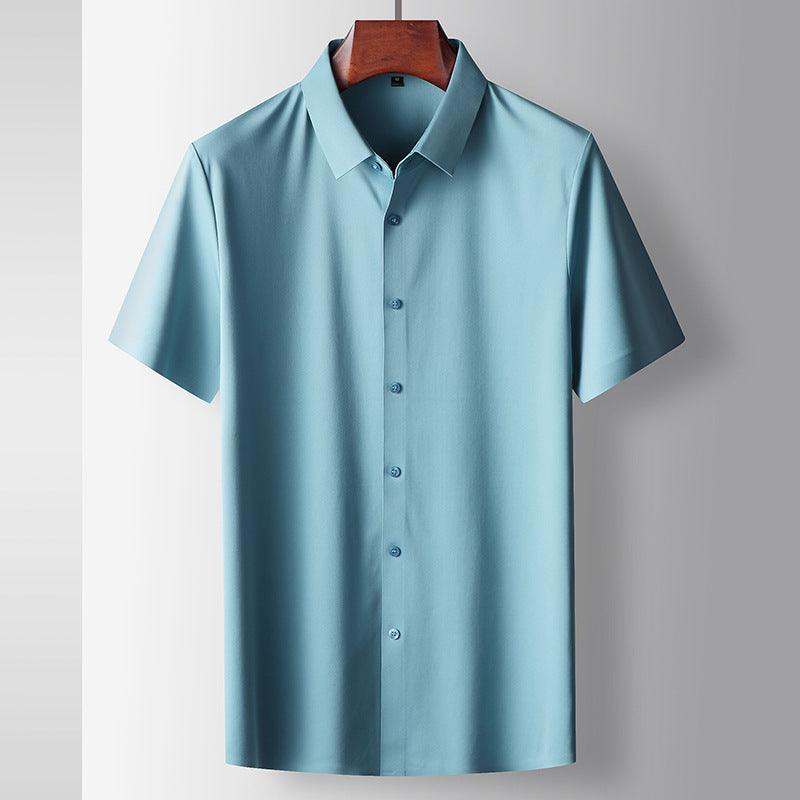 Men's T-shirt Summer Micro Elastic Seamless Short Sleeve Casual Shirt - amazitshop