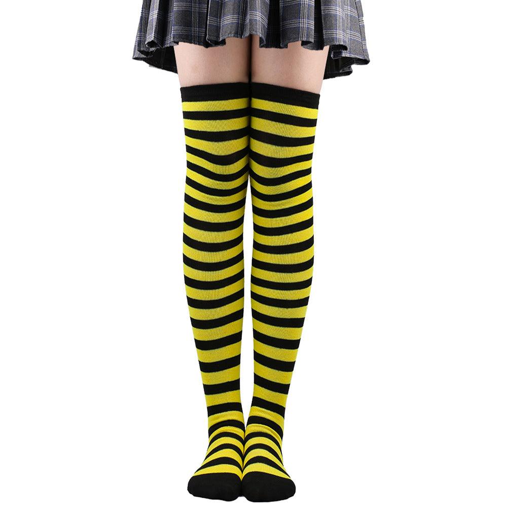 Striped Socks Hold-ups Women Over The Knee Halloween - amazitshop