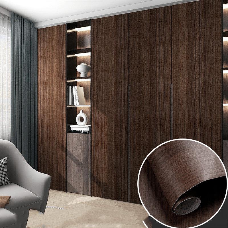Table Wardrobe Room Door Cabinet Self-adhesive Wood Grain Wallpaper - amazitshop