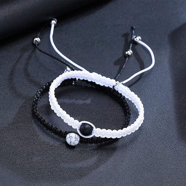 Black And White Niche Handcrafted Couple Bracelet - amazitshop