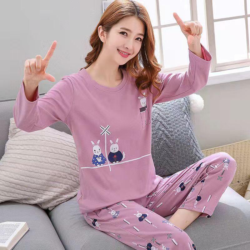 Pajamas Set Women Cute Cartoon Print Sleepwear 2 Piece Lounge Sets - amazitshop