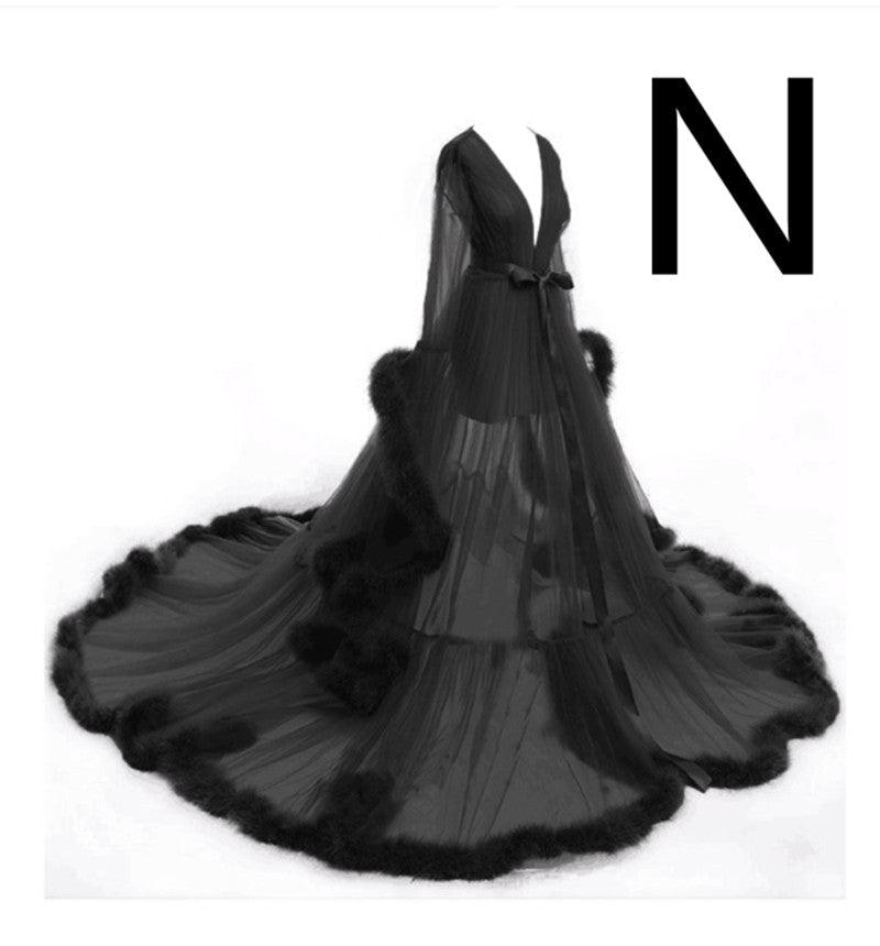 Long Tulle Robe For Pregnant Women - amazitshop