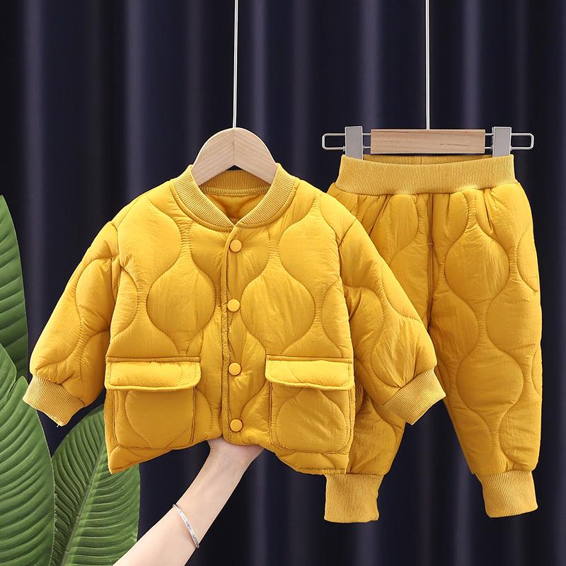 Boys' Cotton Clothes Baby Warm Two-piece Set - amazitshop