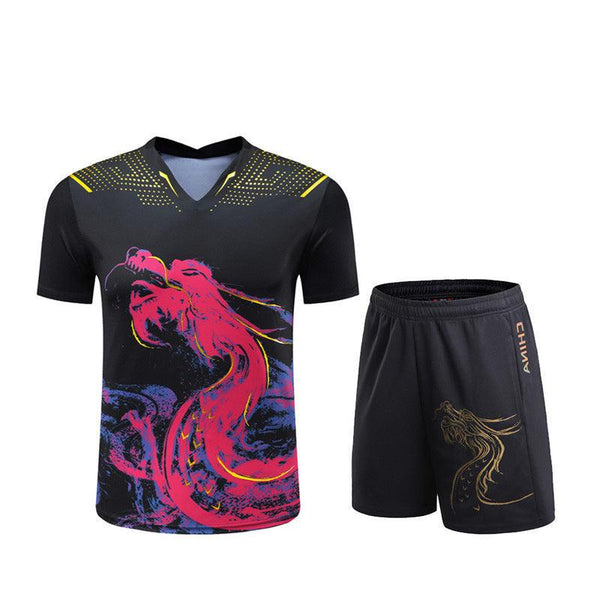 Aolong Clothing Group Purchase Quick-drying Badminton Clothing Suit Casual Men And Women Couple Sportswear Short Sleeve Table Tennis Wear Children - amazitshop