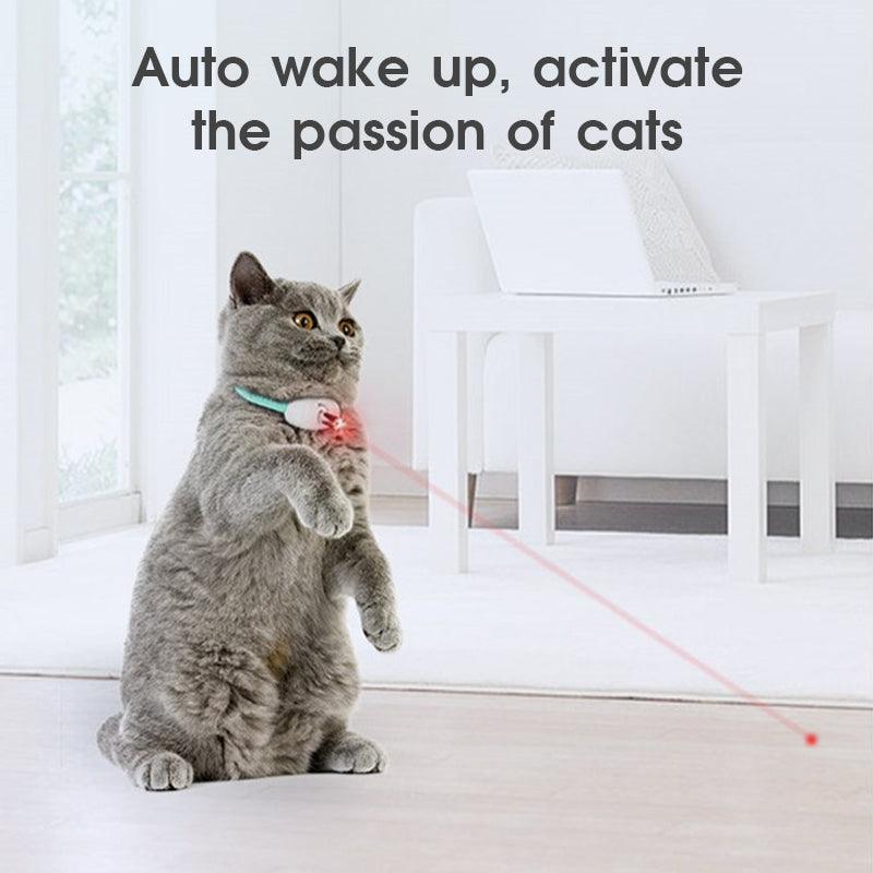 Automatic Cat Toy Smart Laser Teasing Cat Collar Electric USB Charging Kitten Amusing Toys Interactive Training Pet Items - Amazitshop