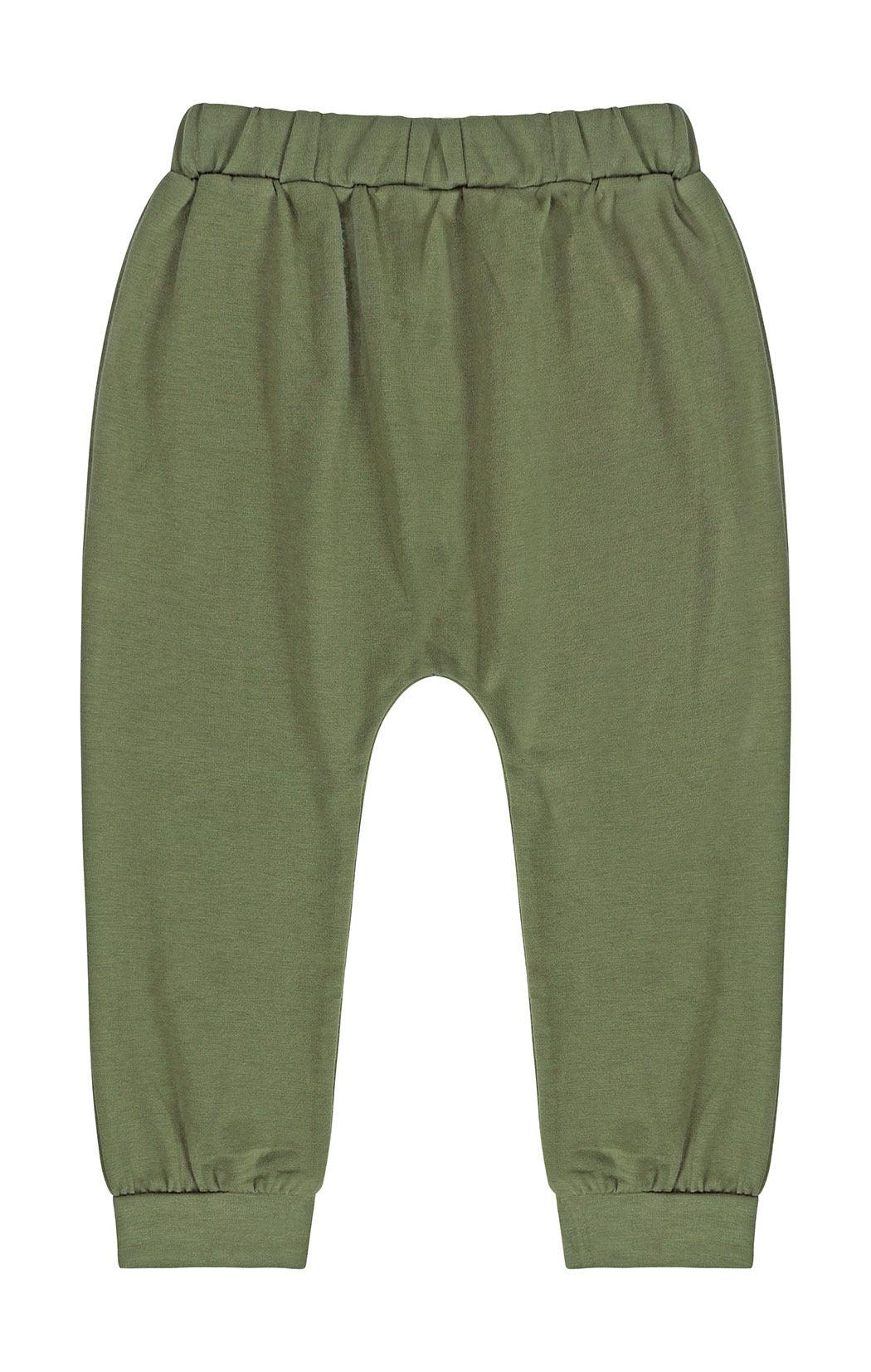 Autumn Boy Letter Print Sweatshirt Army Green Trousers Suit - Amazitshop