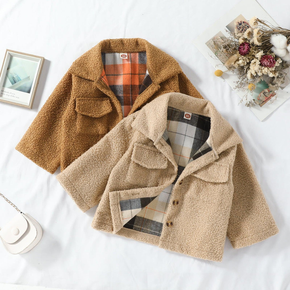 Autumn New Plush Plaid Reversible Coat - Amazitshop
