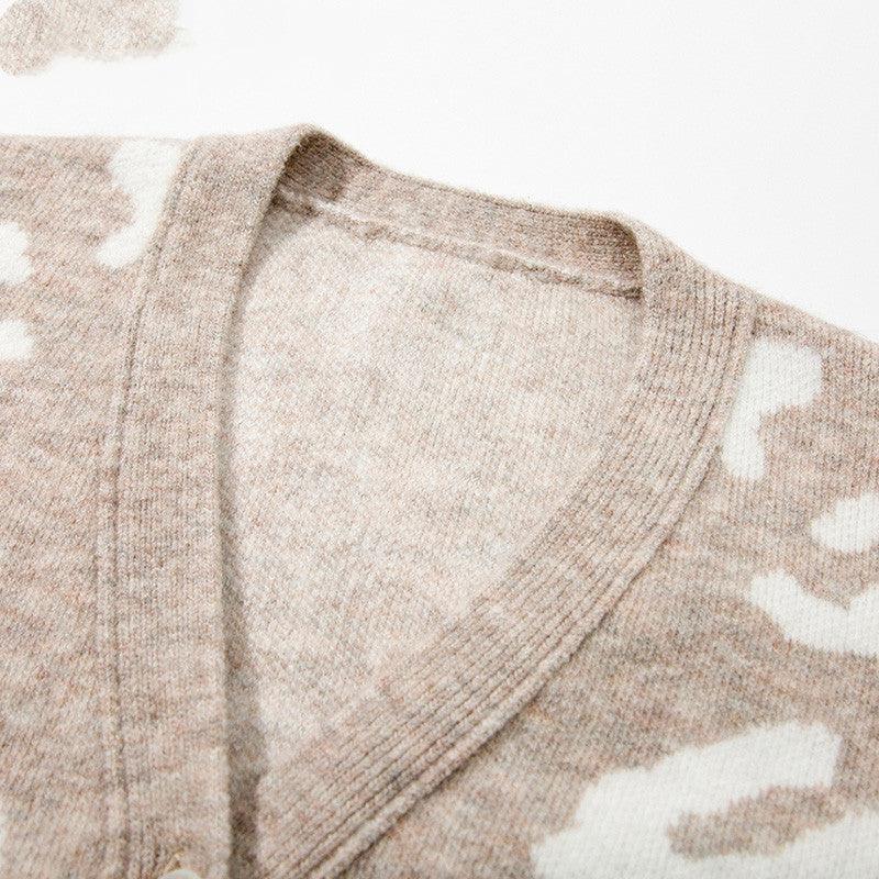 Autumn Winter V Neck Knitted Cardigans Women Single - Amazitshop