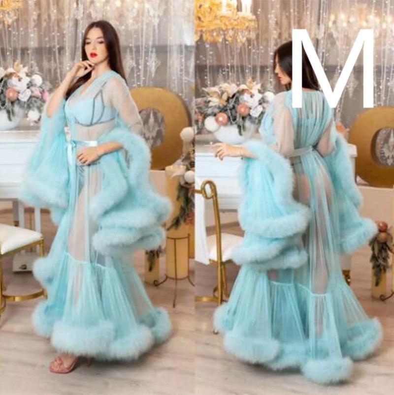 Long Tulle Robe For Pregnant Women - amazitshop