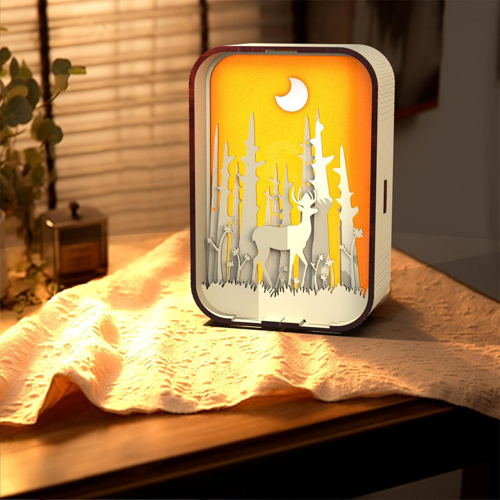Woodcarving Light Creative Gift Minimalist Bedside Night Light Decoration Desktop Decoration Birthday Gift - amazitshop