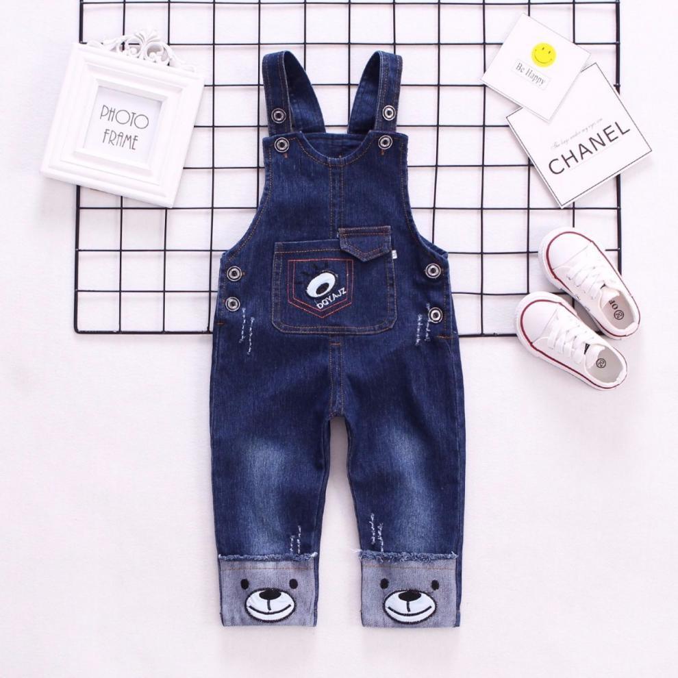 Baby Boy Denim Overalls Kids Jeans - amazitshop