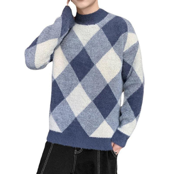 Young Handsome Half Turtleneck Sweater Men's Knitwear Trend Men's Clothing - amazitshop