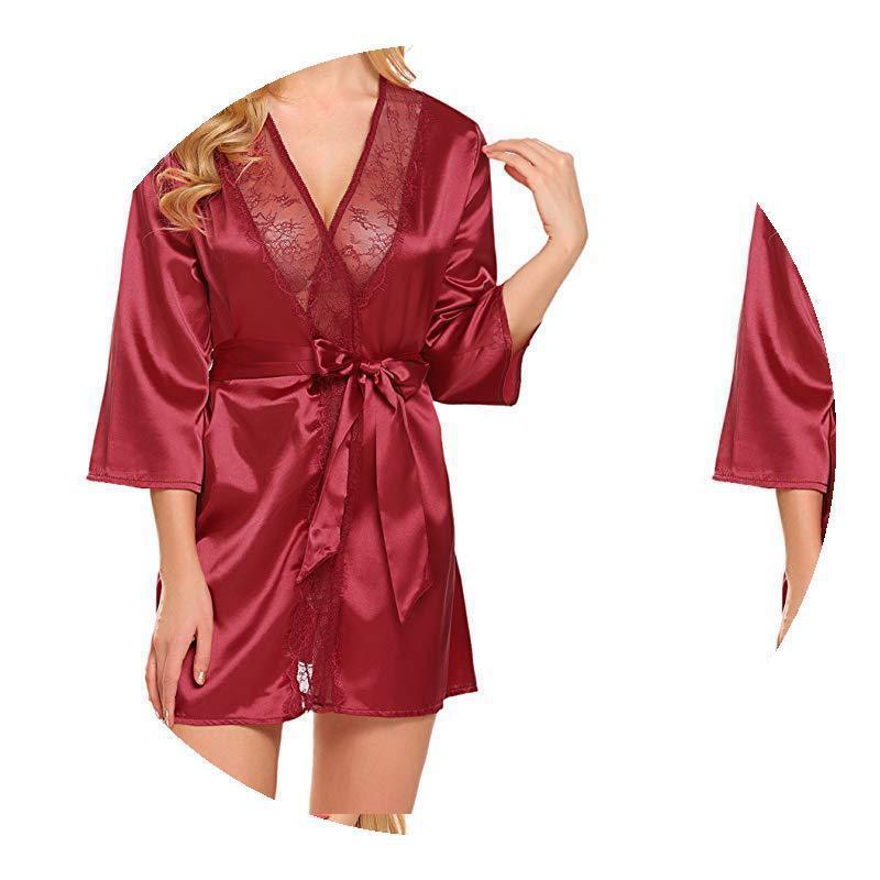 Hot Lingerie Sexy Big Yards Of Bud Silk Robe Interest Suits - amazitshop