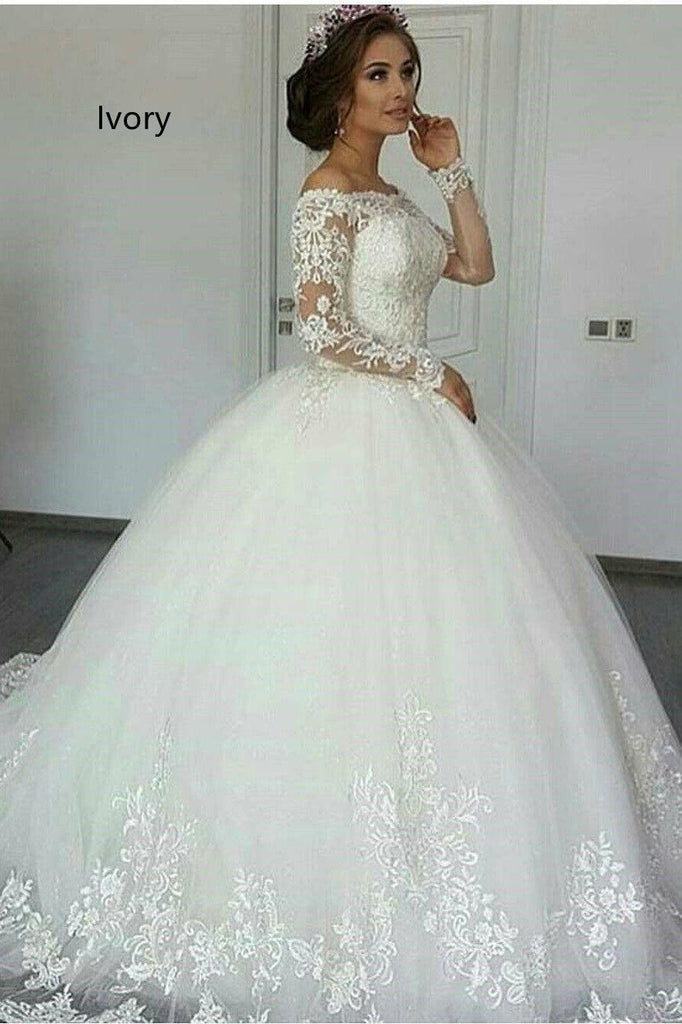 Custom Elegant Wedding Gown Bridal Dress - amazitshop