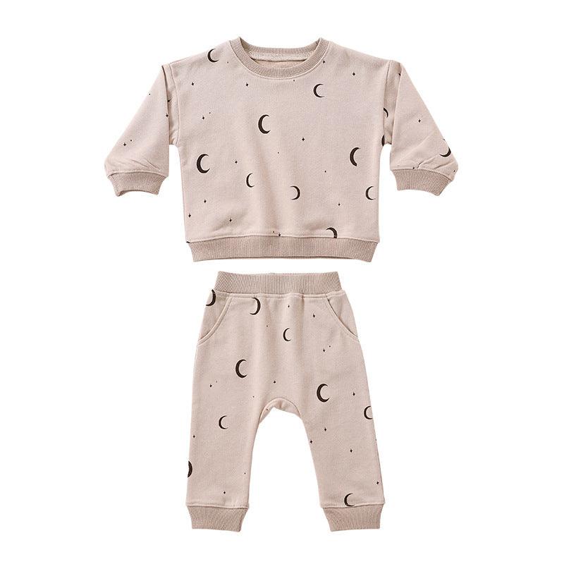 Printing Two-piece Casual Round Neck Loungewear Suit - amazitshop