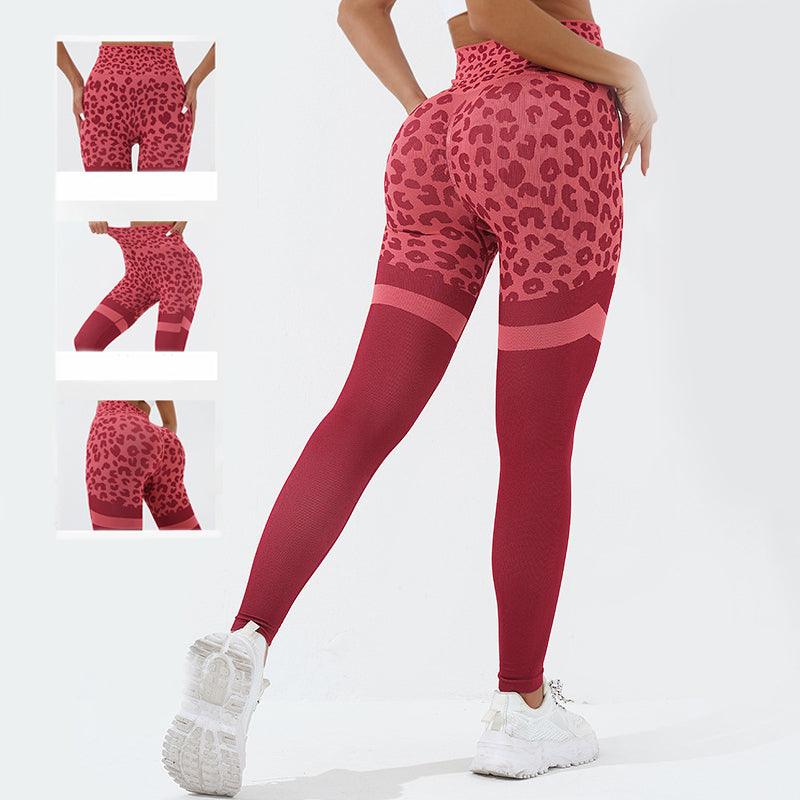 Leopard Print Fitness Pants For Women High Waist Butt Lifting Seamless Leggings Elastic Running Sport Training Yoga Pants Gym Outfits Clothing - amazitshop