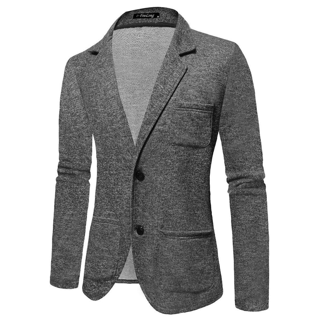 Plus Size Men's Thin Elastic Knitted Suit - amazitshop