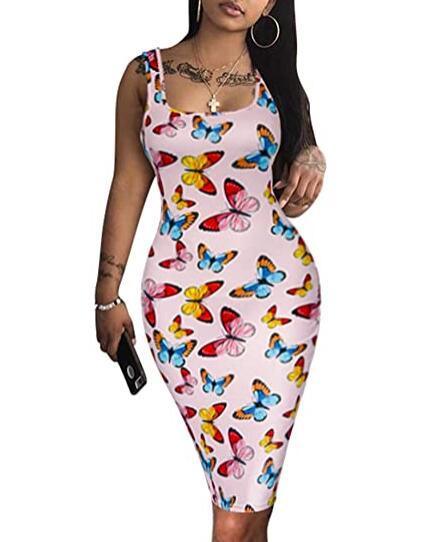 Womens Sexy Bodycon Tank Dress Sleeveless - amazitshop