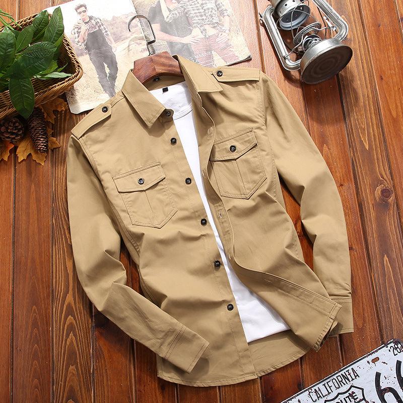 Pure Cotton All-match Casual Plus Size Shirt Coat Men - amazitshop