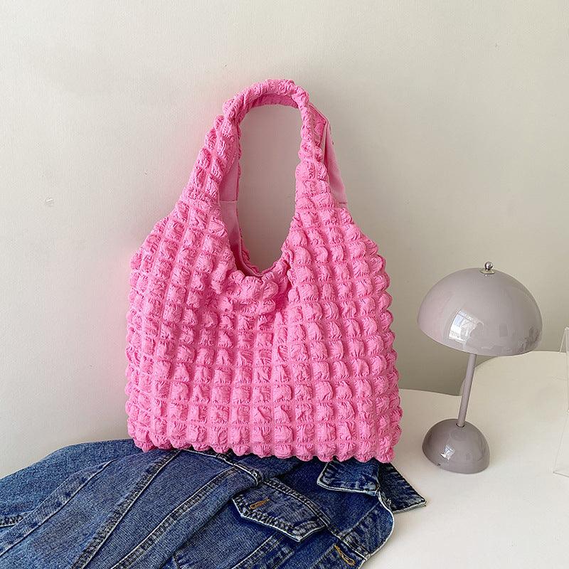 Cute Pleated Puff Shouder Bag Women Large-capacity Cloud Armpit Bag Winter Fashion Handbags Girls - amazitshop