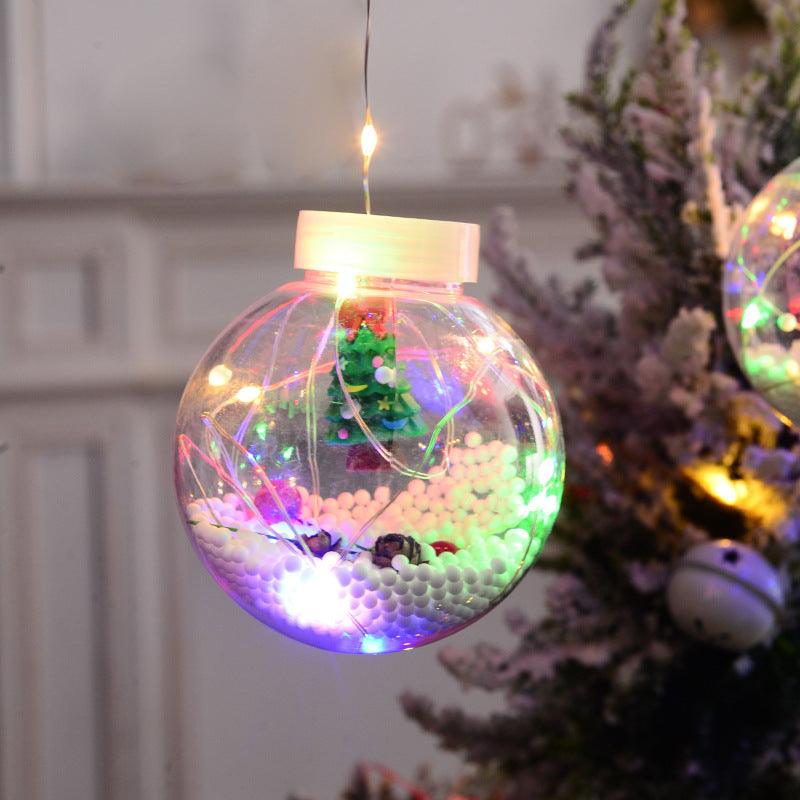 10PCS LED Christmas Curtain Lamp Fairy Snowman Wishing Ball Lamp String Christmas Window Decoration Christmas Light Room - amazitshop