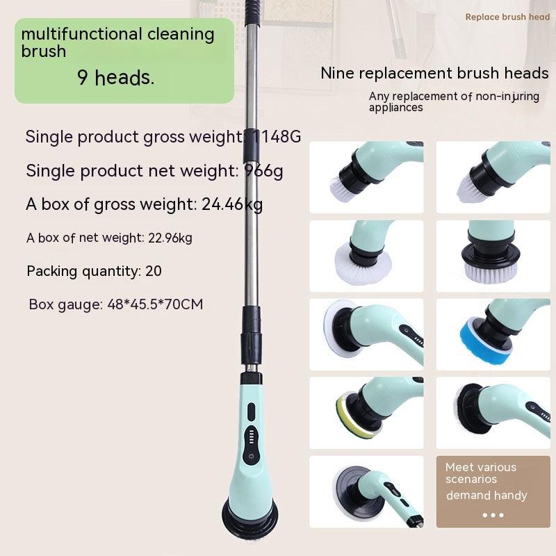 Multifunctional Household Wireless Electric Cleaning Brush Toilet Kitchen Retractable Nine-in-one Portable - amazitshop