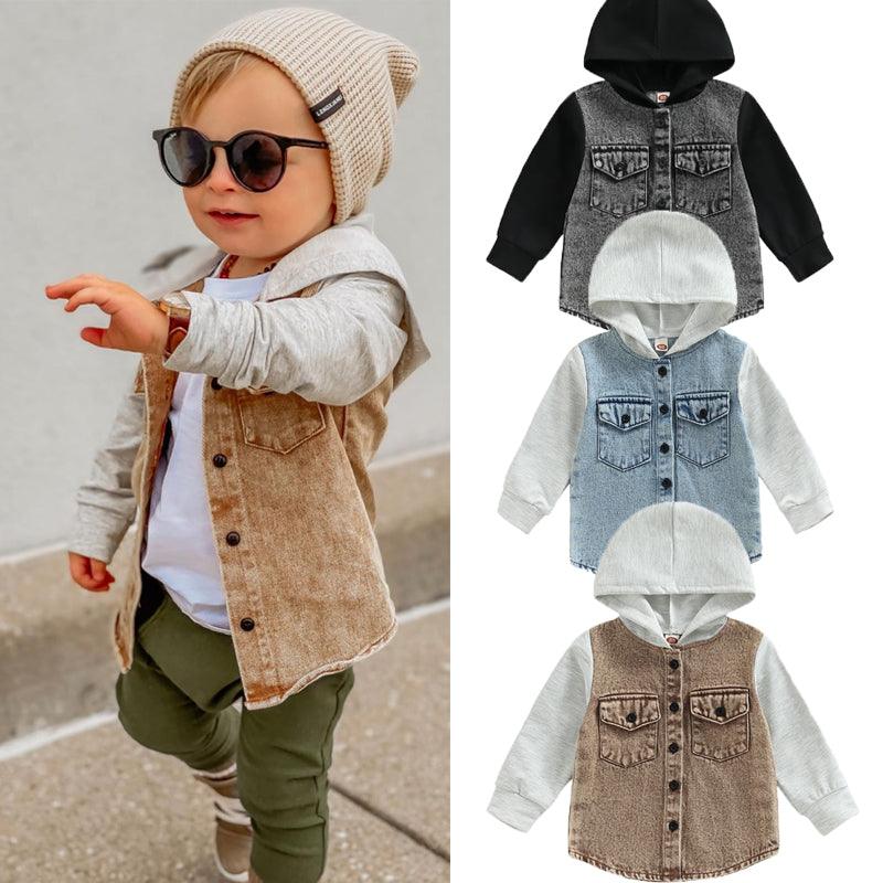 Boys' And Girls' Coats In The Little Boy Style Chic Handsome Cowboy Hooded Top - Amazitshop