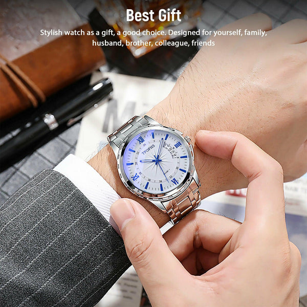Stainless Steel Watch For MEN Classic Analog Wristwatch Fashion Classic Men Gift - amazitshop