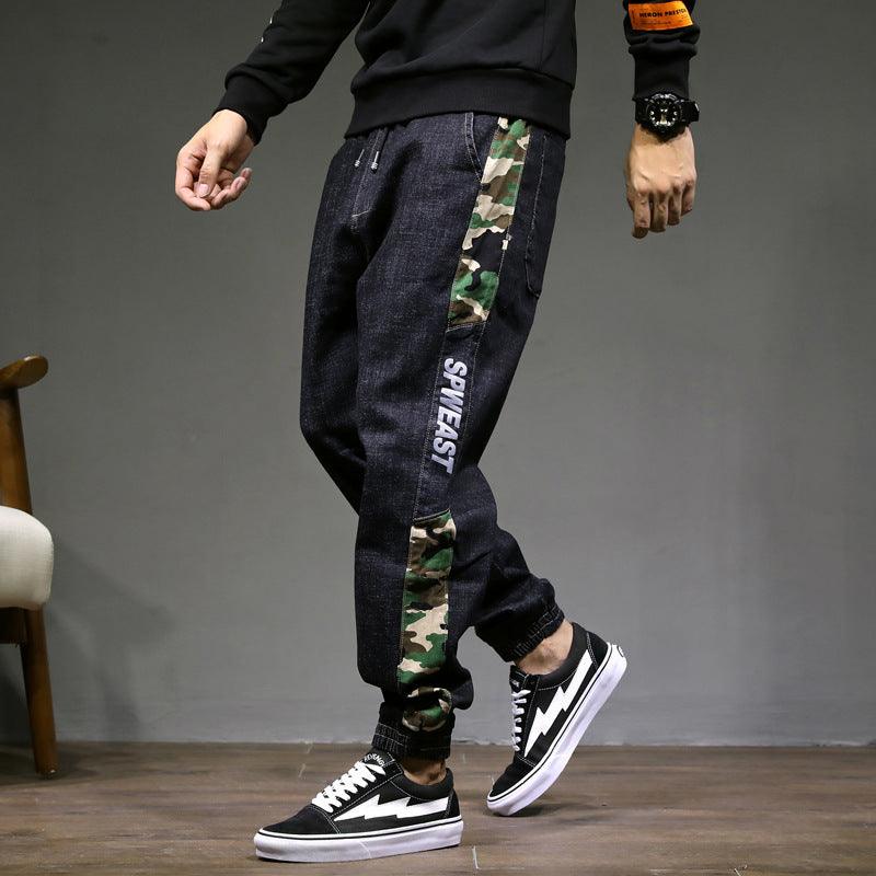 Loose Plus Size Trend Hong Kong Style Autumn Denim Overalls Men's Harem Pants - amazitshop
