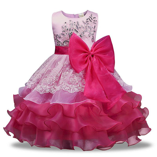 Girls' Sequined Dress Bow Kids Skirt - amazitshop