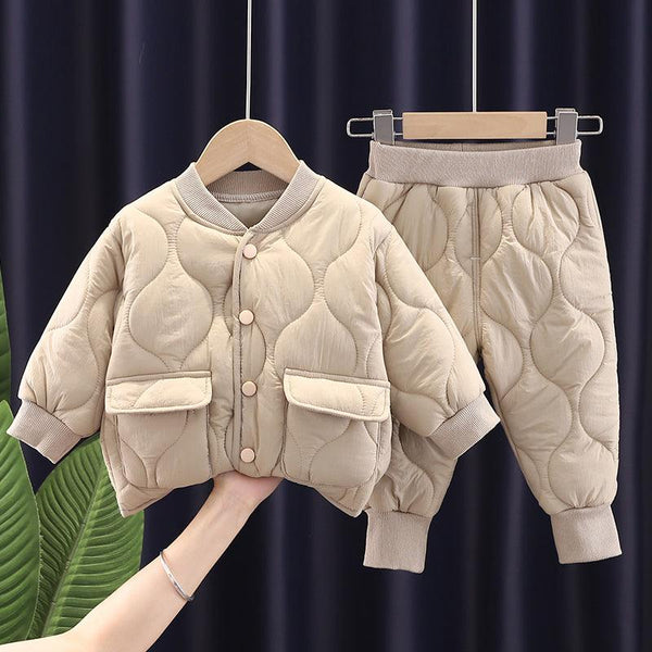 Boys' Cotton Clothes Baby Warm Two-piece Set - amazitshop