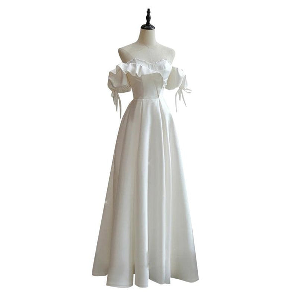 Satin Light Wedding Dress Bride French Super Fairy - amazitshop