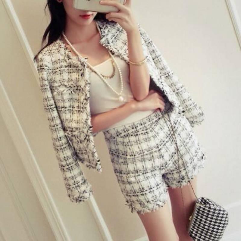 Celebrity Xiaoxiangfeng Two-piece Suit Thick Flower - amazitshop