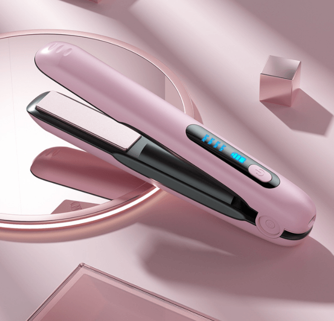 Wireless Hair Straightener Flat Iron Mini 2 IN 1 Roller USB 5000mAh Max 200 Degree Portable Cordless Curler 4 Levels Dry And Wet Uses - amazitshop