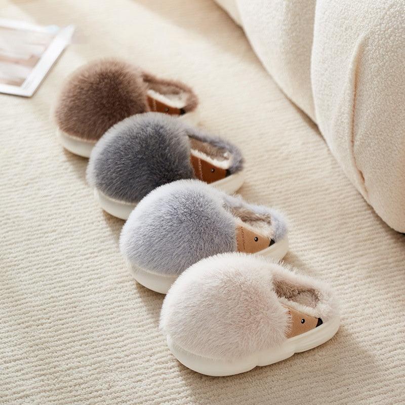 Cute Little Hedgehog Cotton Indoor Warm Velvet Slippers - Amazitshop