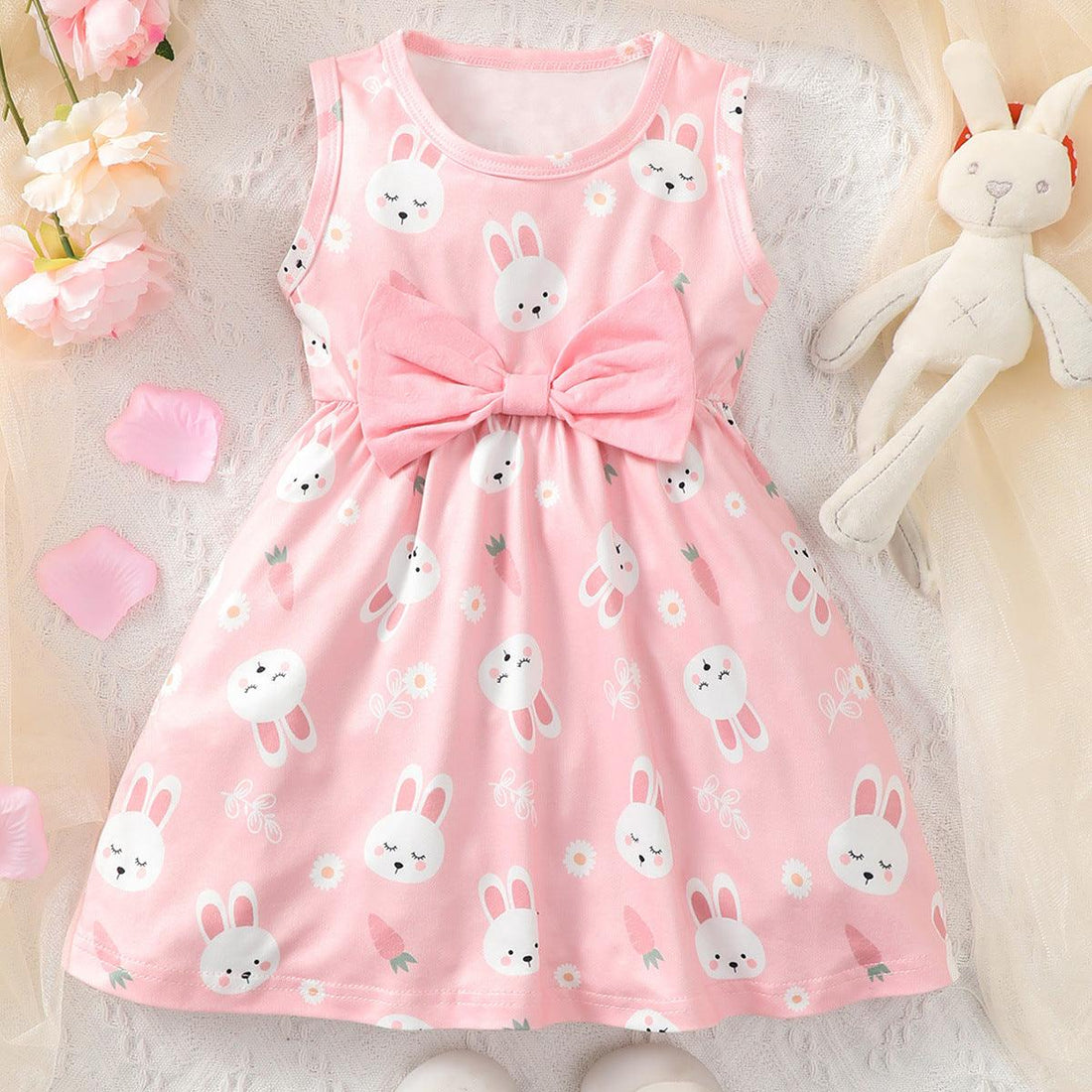 Cute Rabbit Print Girl Dress - Amazitshop