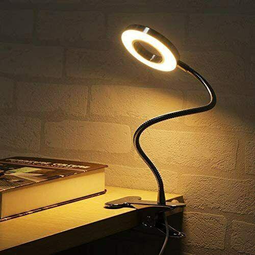 Clip On Desk Lamp LED Flexible Arm USB Dimmable Study Reading Table Night Light - amazitshop