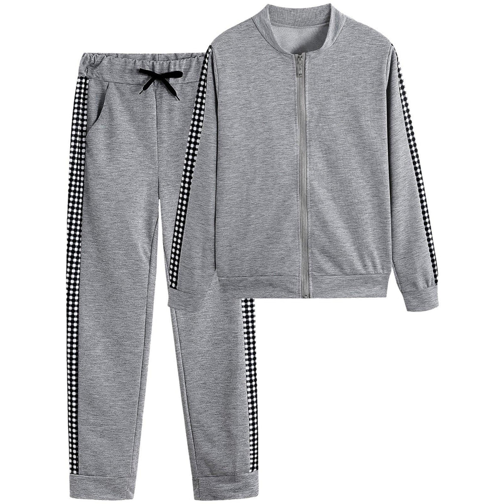 Women's Set Tracksuit Long Sleeve Sportswear ZIp Sweatshirt Pants Suit Two Piece Set Outfits - amazitshop