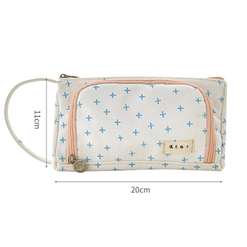 Korean Style Simple Candy Color Student Canvas Large-capacity Pencil Case - amazitshop