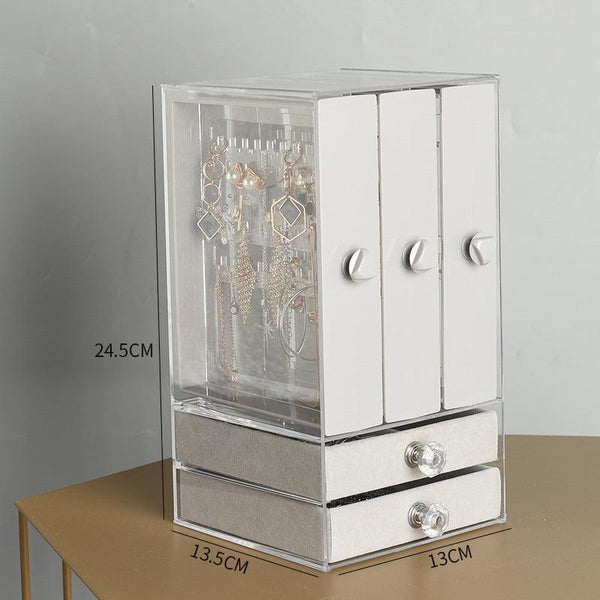 Transparent Jewelry Storage Box Jewelry Organizer Dustproof Display - amazitshop