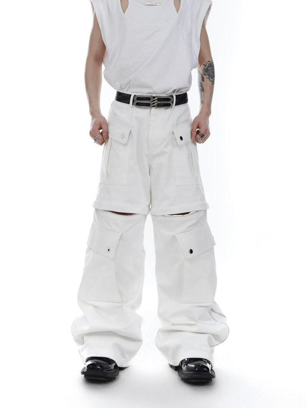 Unisex White Wide Leg Pants For Men - amazitshop