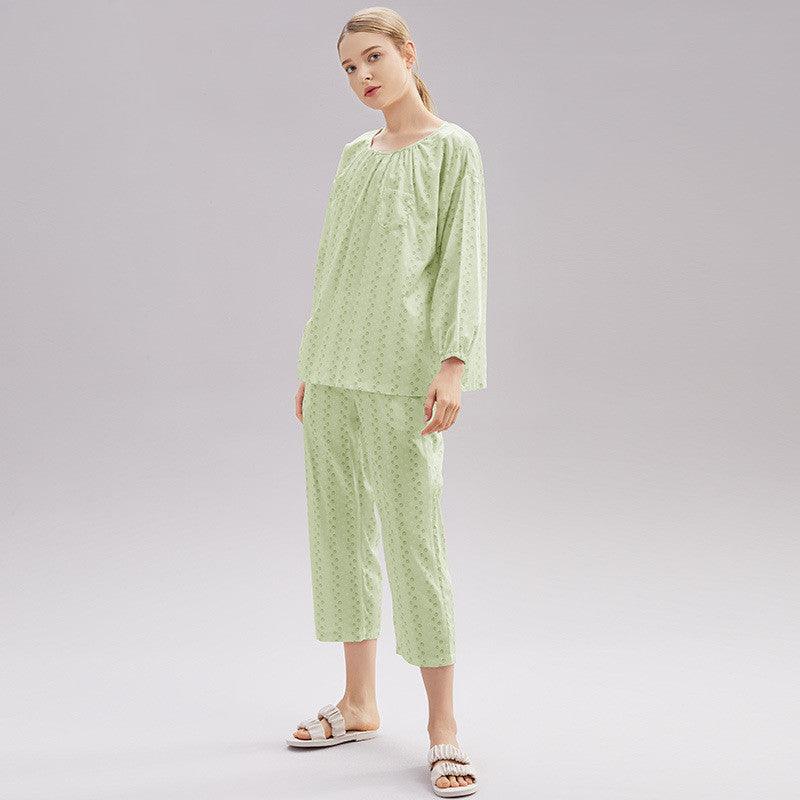 Women's Cotton Pajamas Spring Long-sleeved Homewear Thin New - amazitshop