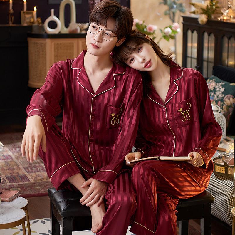Autumn And Winter Couple Cardigan Newlywed Pajamas - amazitshop