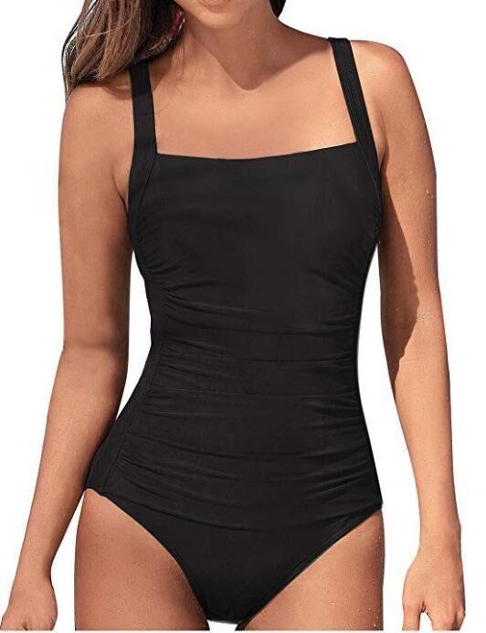 European And American Sexy Solid Color Shoulder Strap Ladies Swimwear - amazitshop