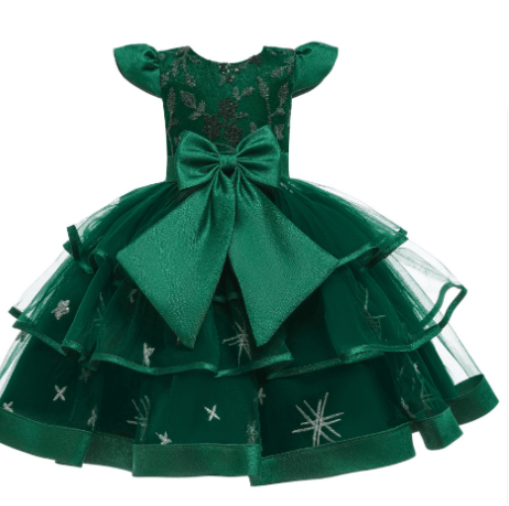Children's Sequin Embroidered Evening Dresses Girls Princess - amazitshop