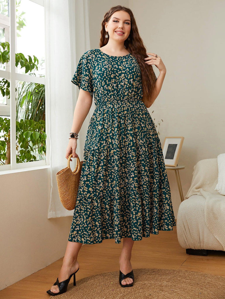 Summer Plus Size Women Floral Printed Dresses - amazitshop