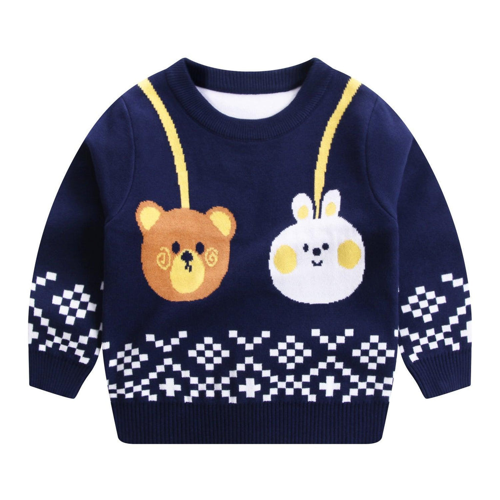 Children's Autumn And Winter New Double-layer Cotton Sweater - amazitshop