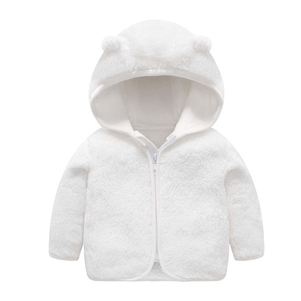 Children's Coral Fleece Jacket Padded Warm Hooded Top - amazitshop