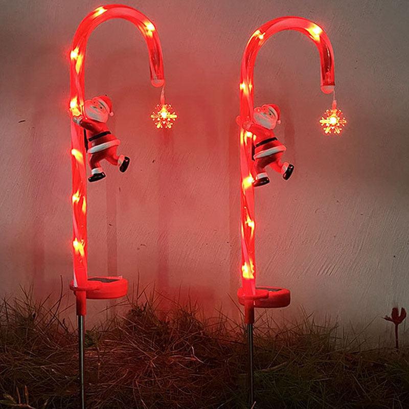 Solar Christmas Lights Candy Cane Lights Courtyard Outdoor Waterproof Led Garden Villa Holiday Decoration Lawn Lights - amazitshop