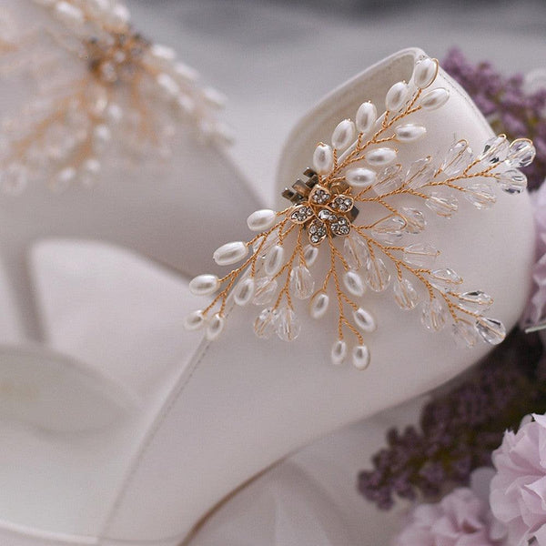 Wedding Shoes Accessories Detachable Shoes With Flowers - amazitshop
